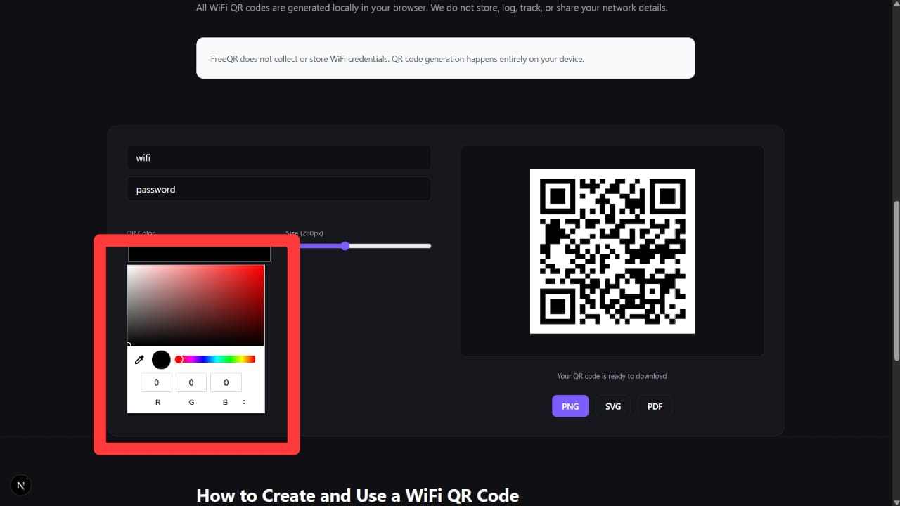 Select WiFi security type